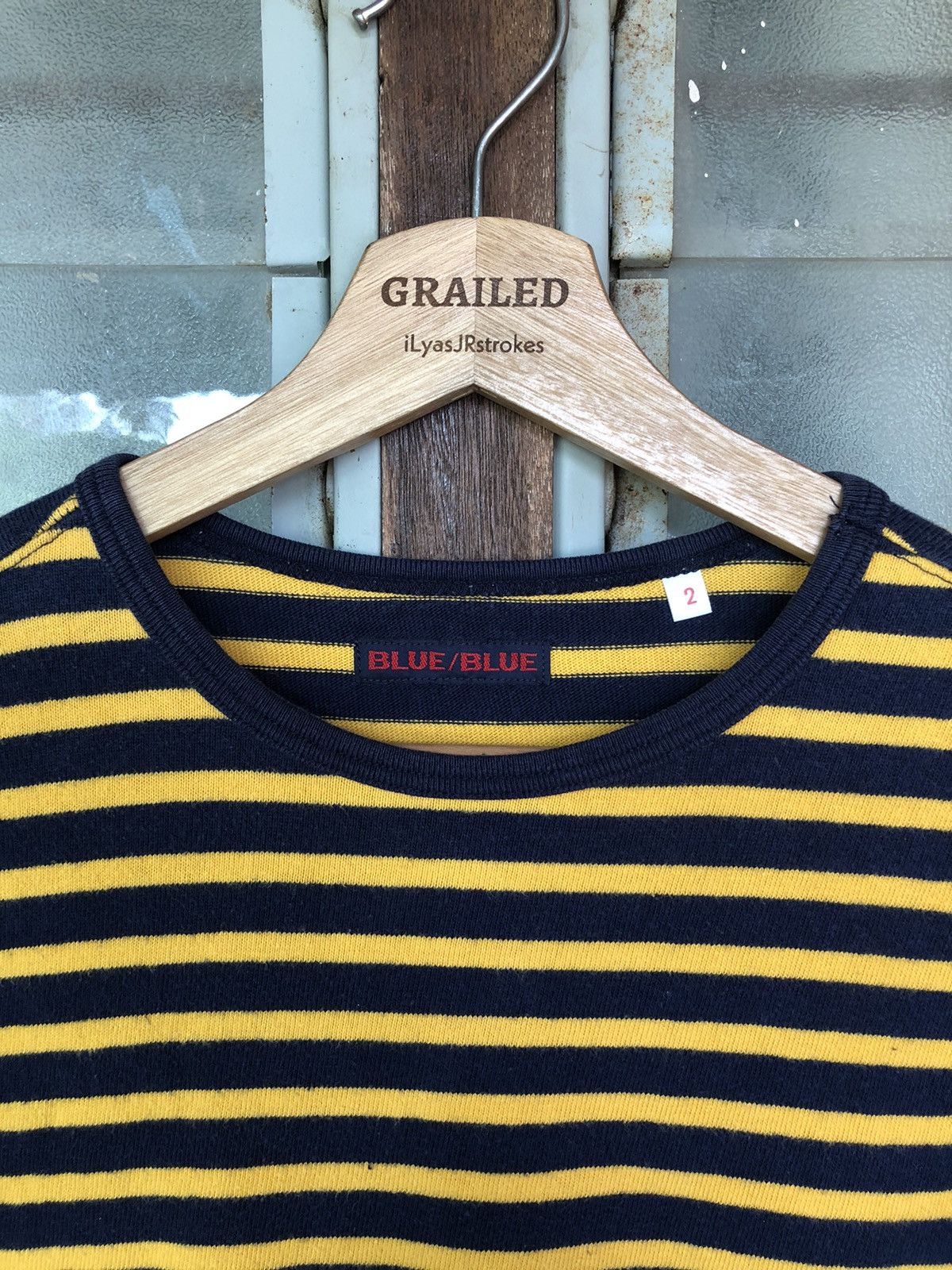 Blue Blue Japan Vintage Blue/Blue Japan Stripe Blue Yellow Shirt Tee Size US S / EU 44-46 / 1 - 14 Thumbnail