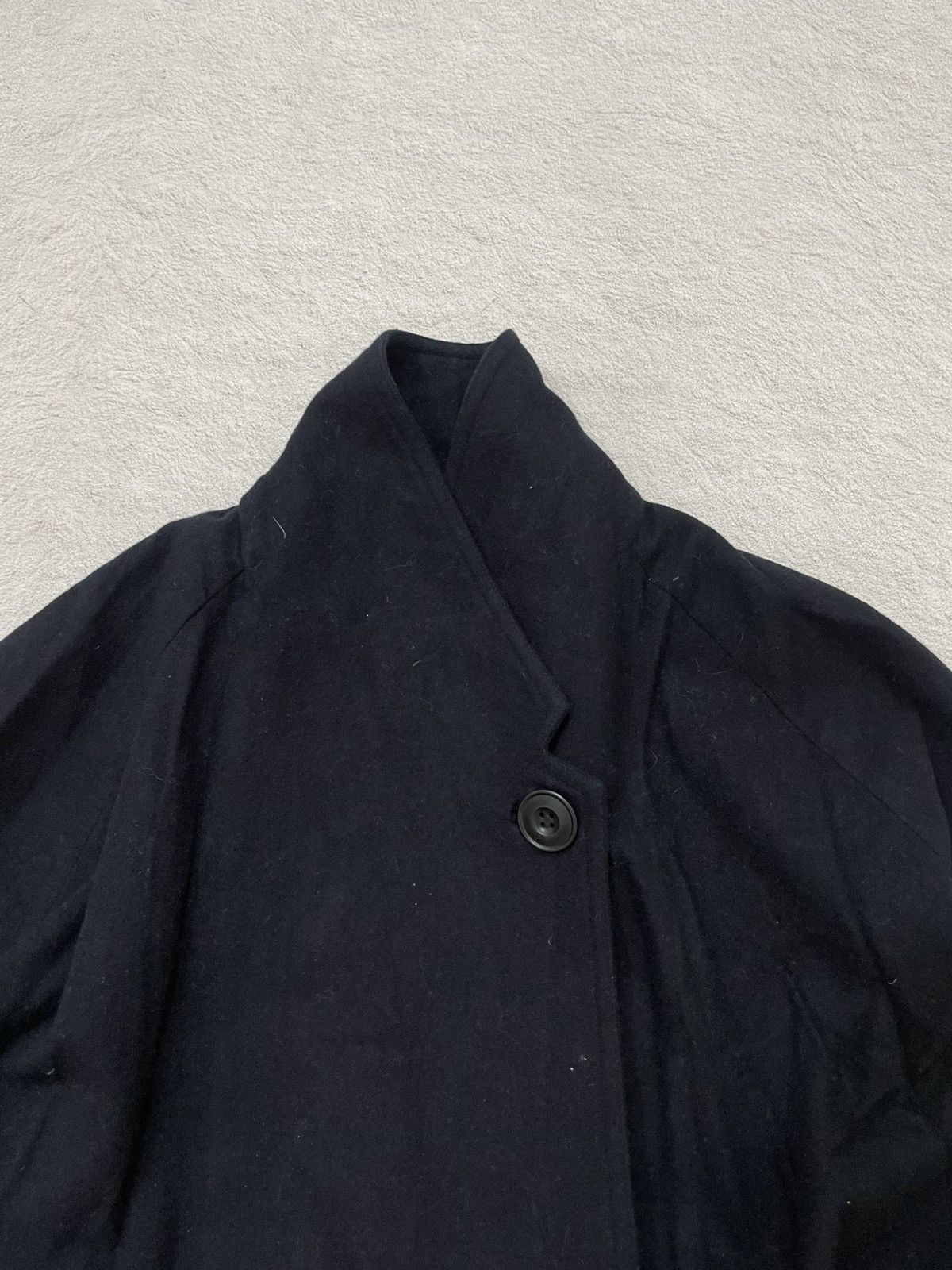 Maison Margiela 2000s Japan Lemaire Black Wool Wrap Coat Belted Overcoat y2k Size US XXL / EU 58 / 5 - 3 Thumbnail