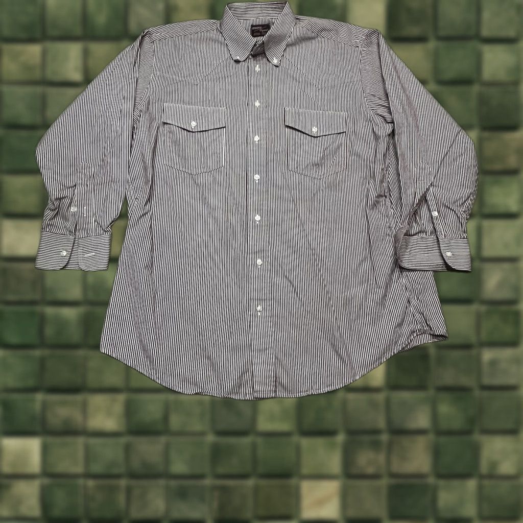 Vintage VINTAGE Luskeys Ryons Button Up Shirt Mens 16 1/2 Maroon Striped Western Cowboy Shirt Mens Regular Size 16.5 Maroon Stripe Cowboy Western Mens Shirts Size US L / EU 52-54 / 3 - 1 Thumbnail