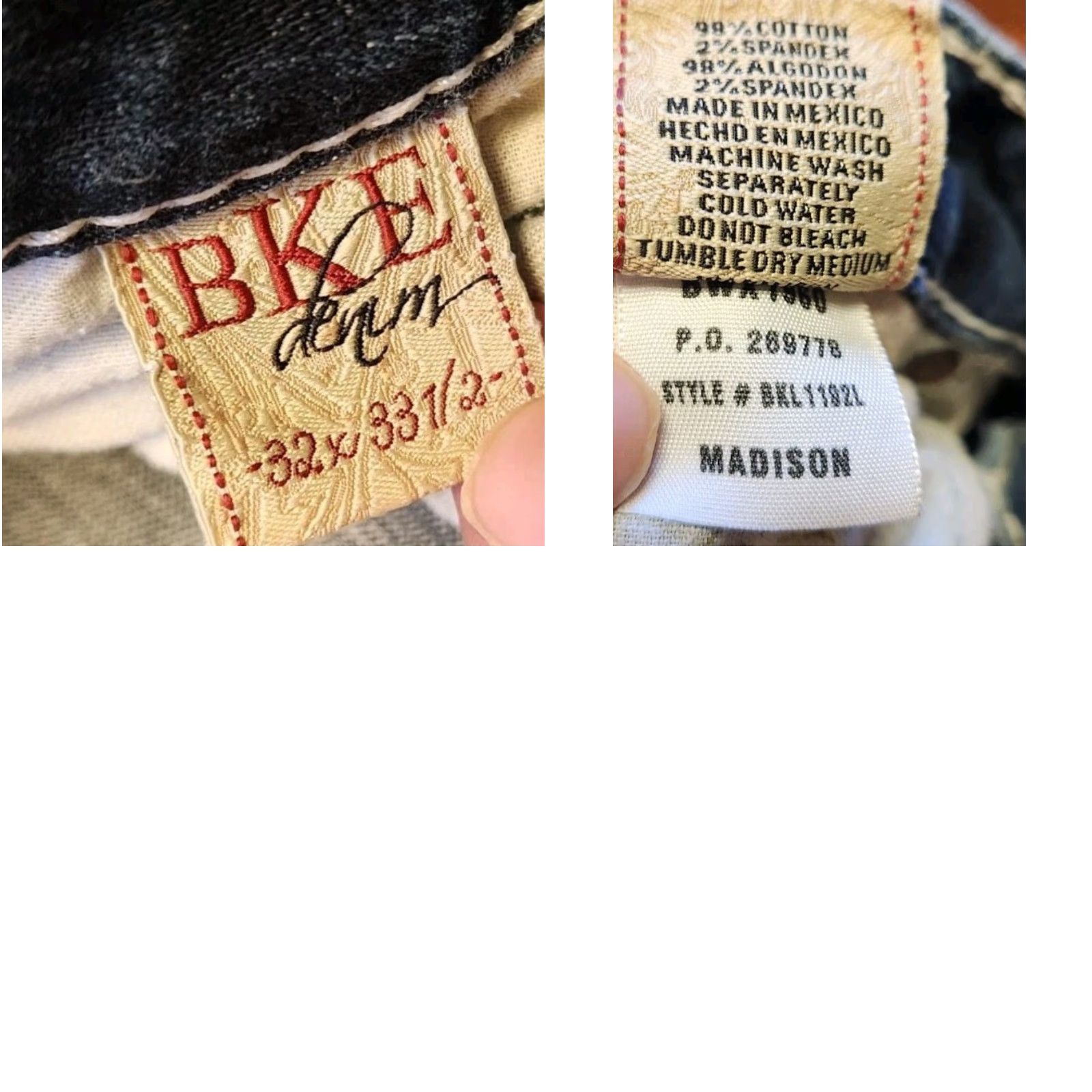 Vintage BKE Madison Jeans Women’s 32x33.5 Stretch Bootcut Denim Blue 5-Pocket Regular Jeans Women’s Size 24" / US 00 / IT 34 - 8 Thumbnail
