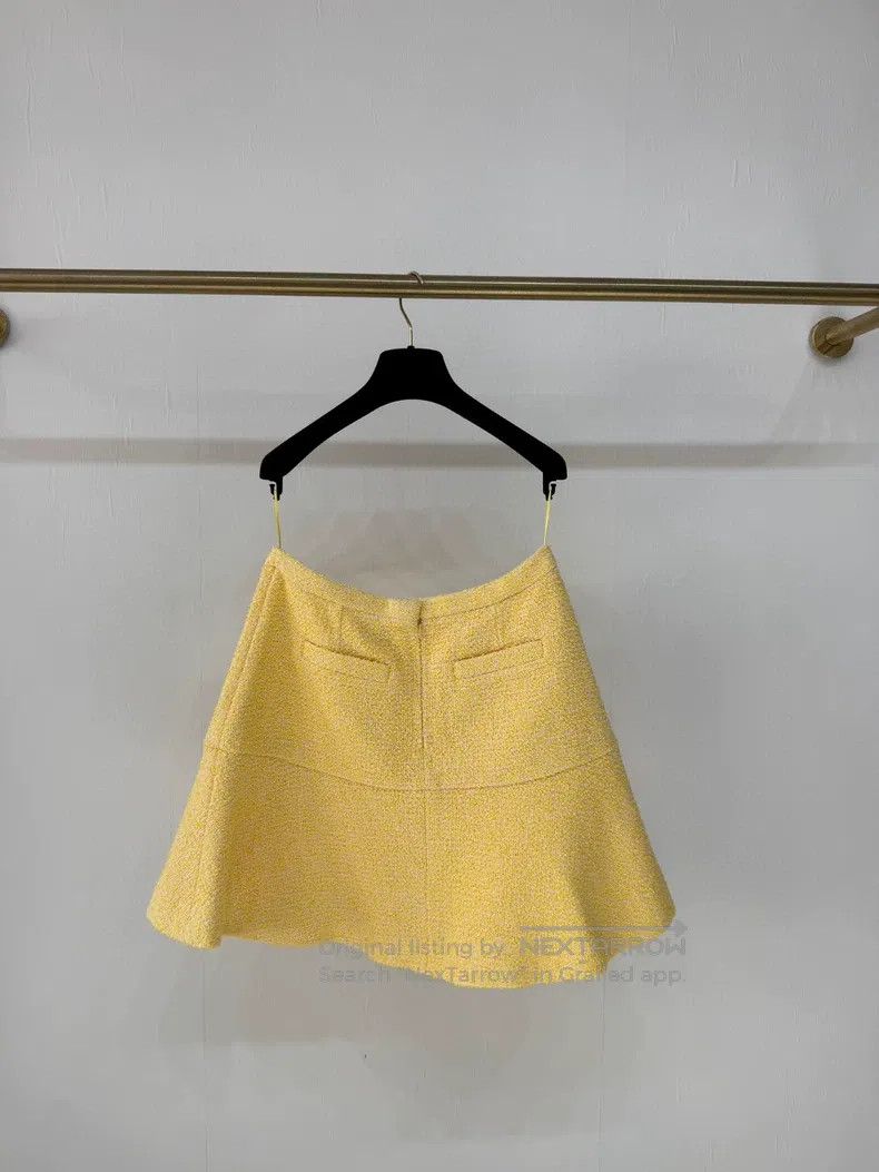 Chanel Chanel 21P chick yellow twill tweed skirt Size 25" / US 0 / IT 36 - 5 Thumbnail