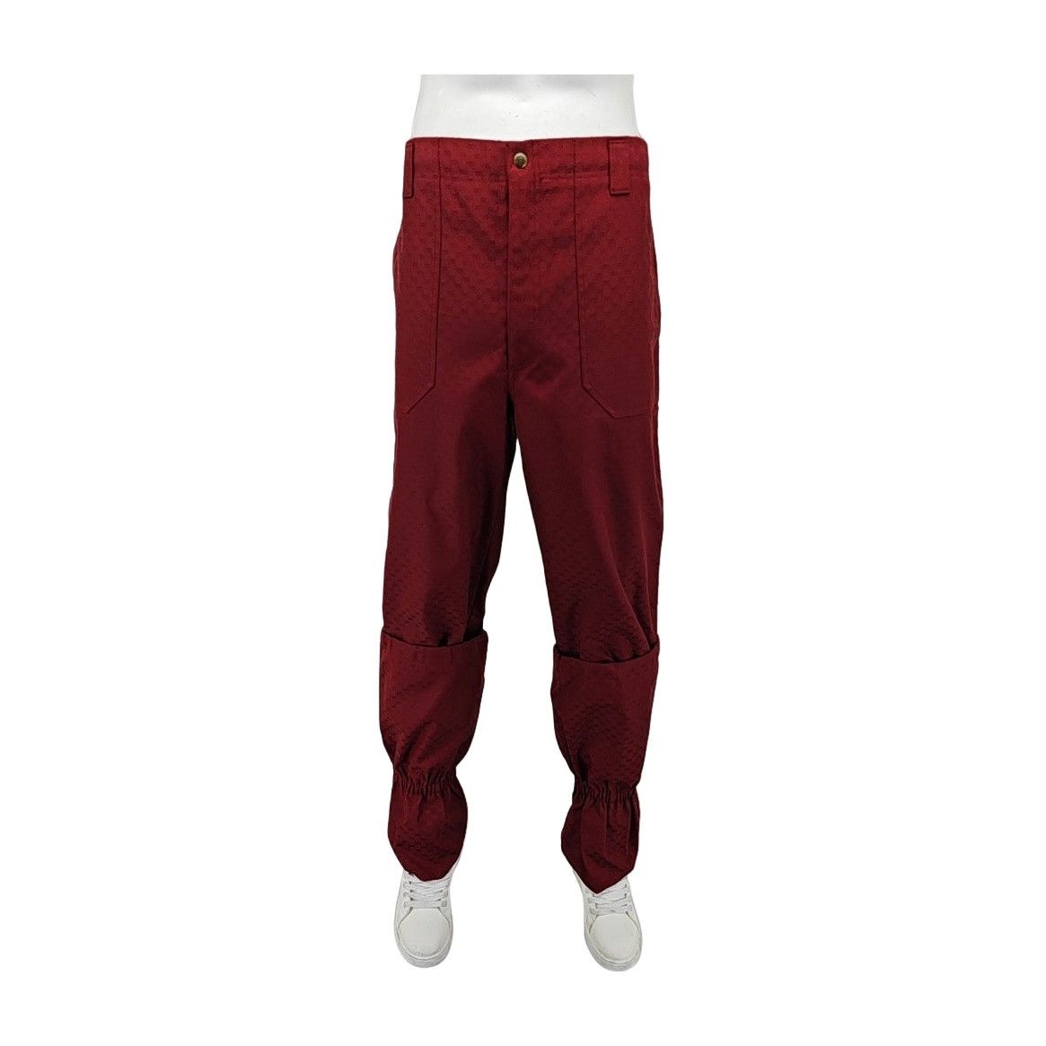 Gucci Gucci Burgundy GG Jacquard Casual Pants 50 Size US 34 / EU 50 - 1 Thumbnail
