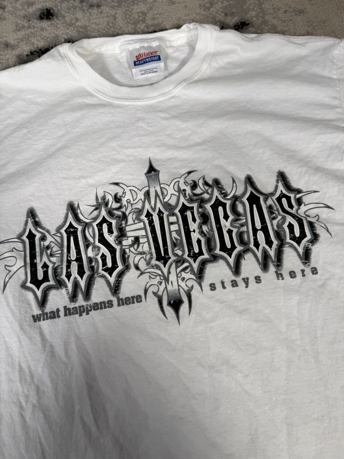 Hanes Y2K Vintage Las Vegas Logo Print T-Shirt Size US M / EU 48-50 / 2 - 3 Thumbnail