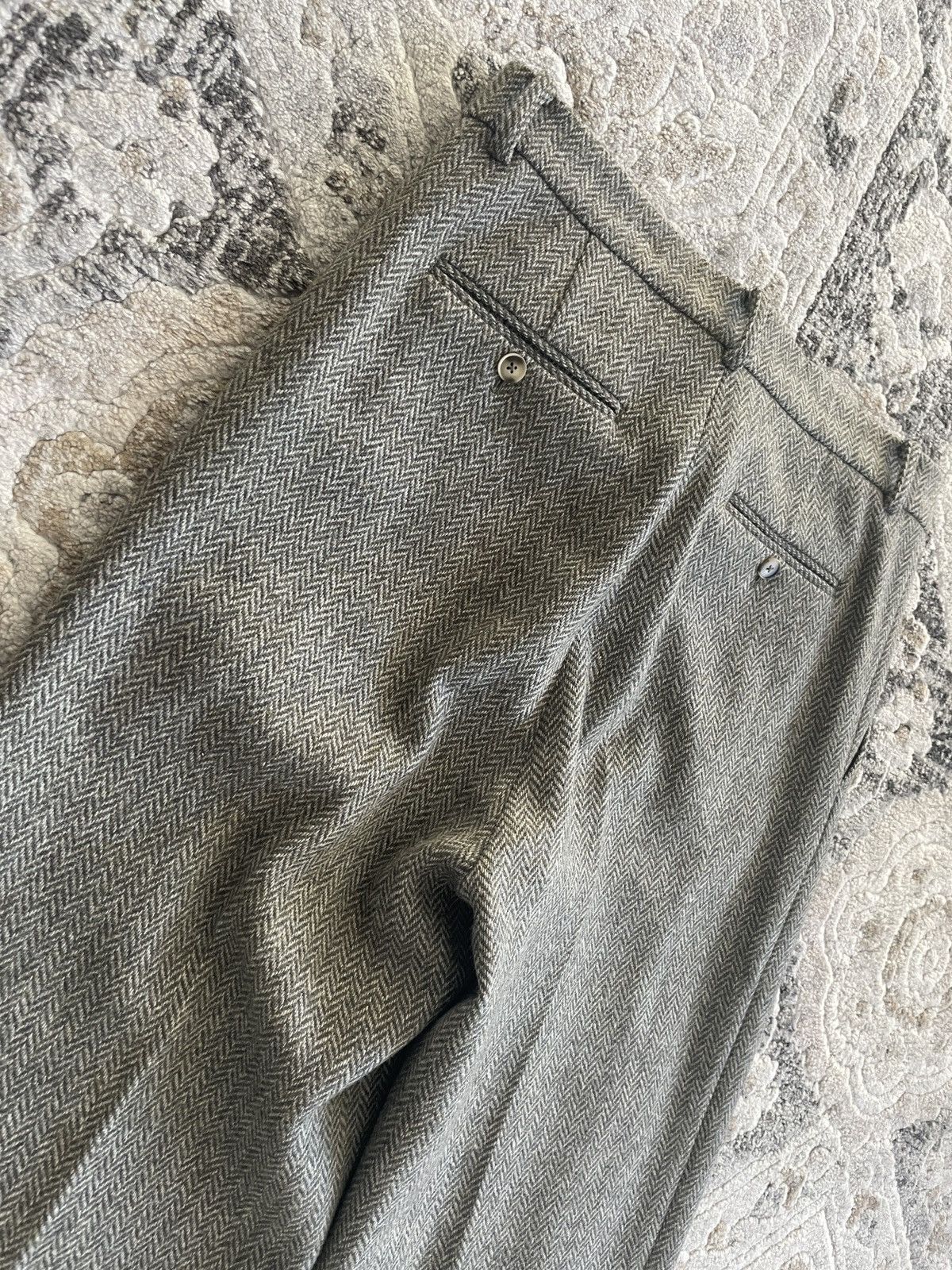 Ojardorf O. Files Herringbone Wool Trousers Size US 31 - 5 Thumbnail