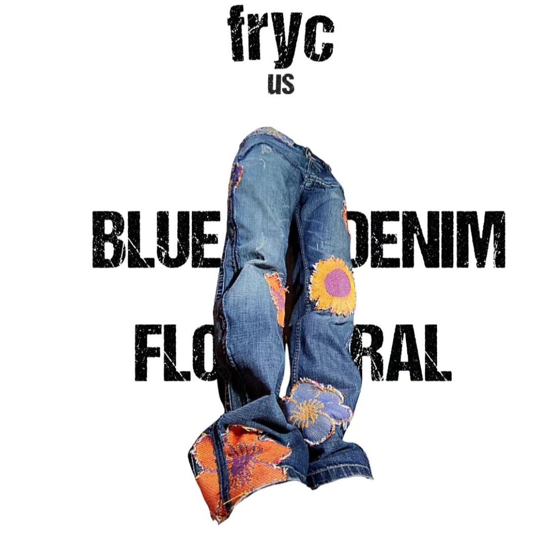 Other Blue Floral Denim Size US 42 / EU 58 - 1 Thumbnail