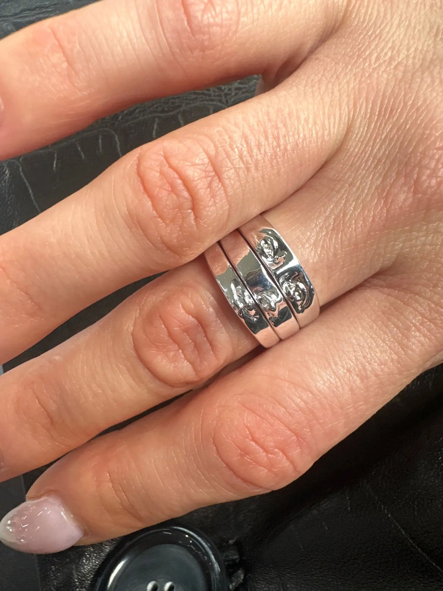 Jewelry SIZE 9 Face Eye Nose Mouth Rings Stainless Steel Ring Size ONE SIZE - 5 Thumbnail