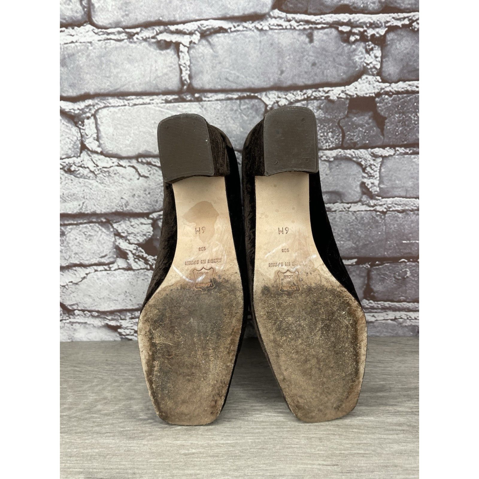 Enzo Bonafe ENZO ANGIOLINI Brown Textured Floral Velvet Block Heels Pump Size US 6 / IT 36 - 21 Thumbnail