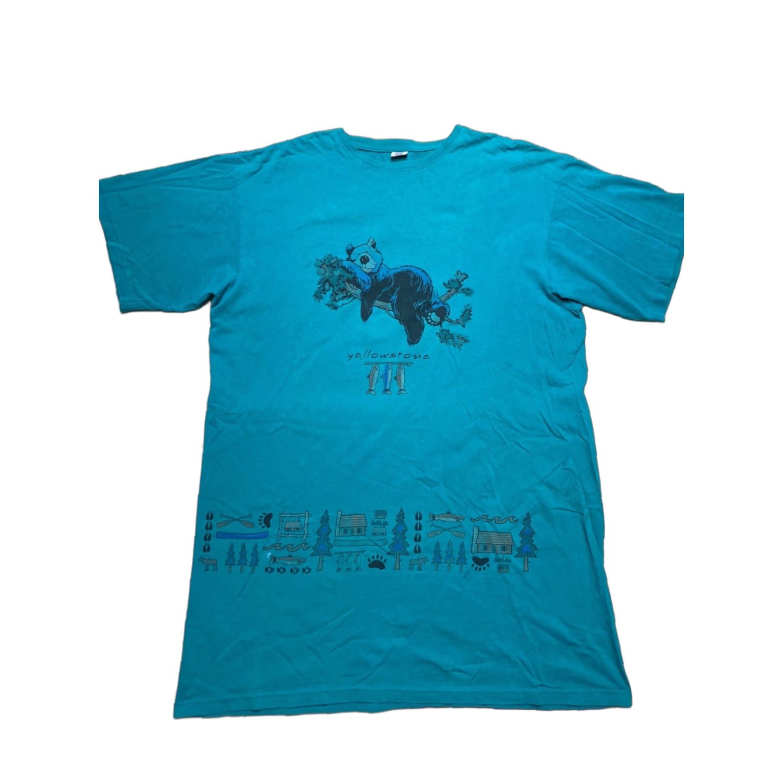 Vintage VINTAGE Yellowstone park oversized camp sleep shirt beach sleeping bear animals T-Shirt Men XL tall Blue Long Sleeve Oversized Size US XL / EU 56 / 4 - 1 Thumbnail