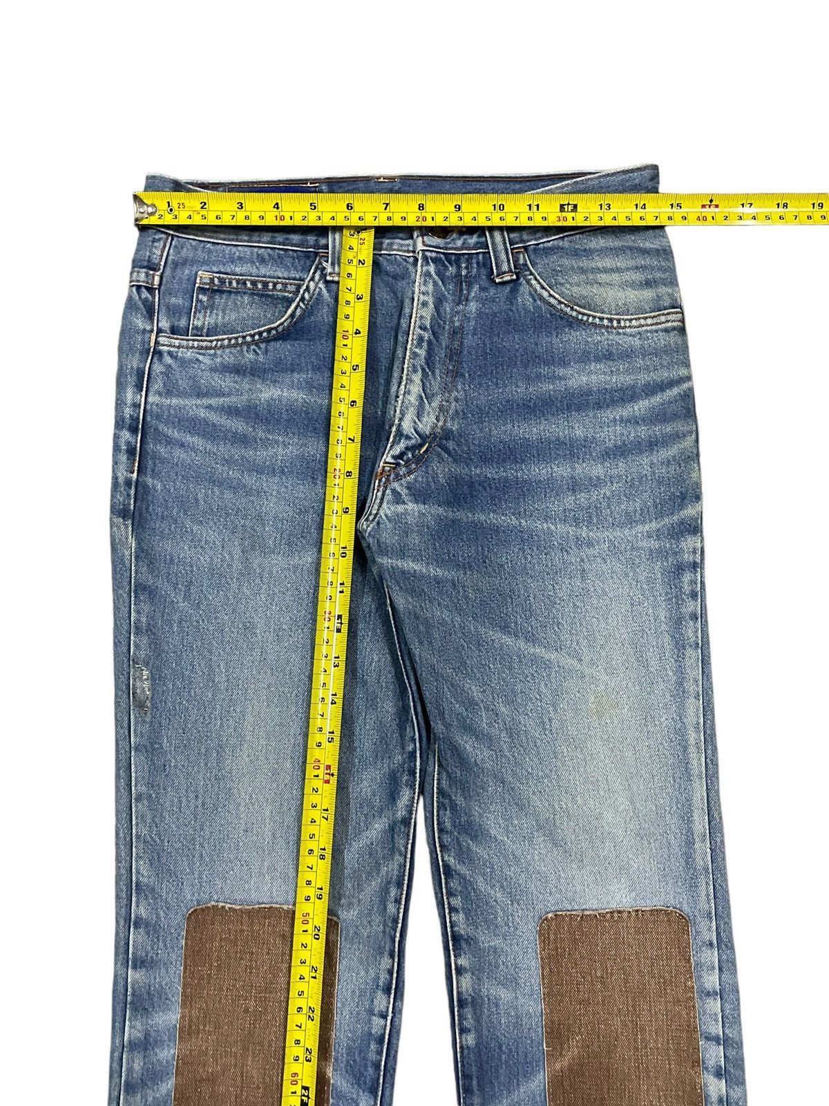 Kapital Vintage Japanese Brand Blue Wash Knee Patches Straight Jeans Size US 29 - 8 Thumbnail