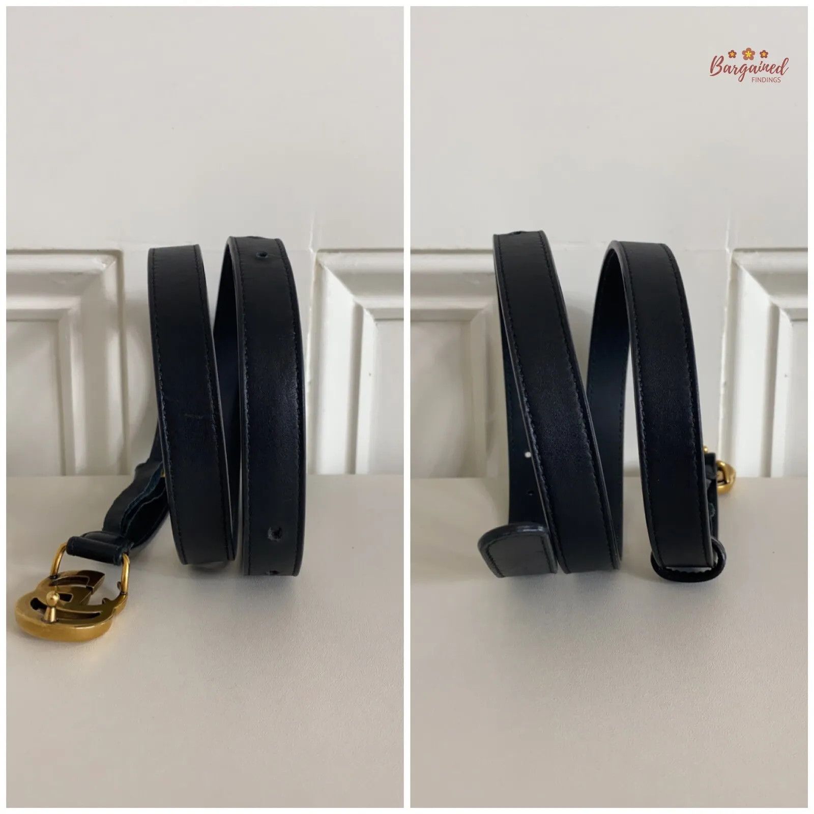 Gucci Gucci Smooth Leather Slim Signature Double G Buckle Belt Size 30 - 8 Thumbnail