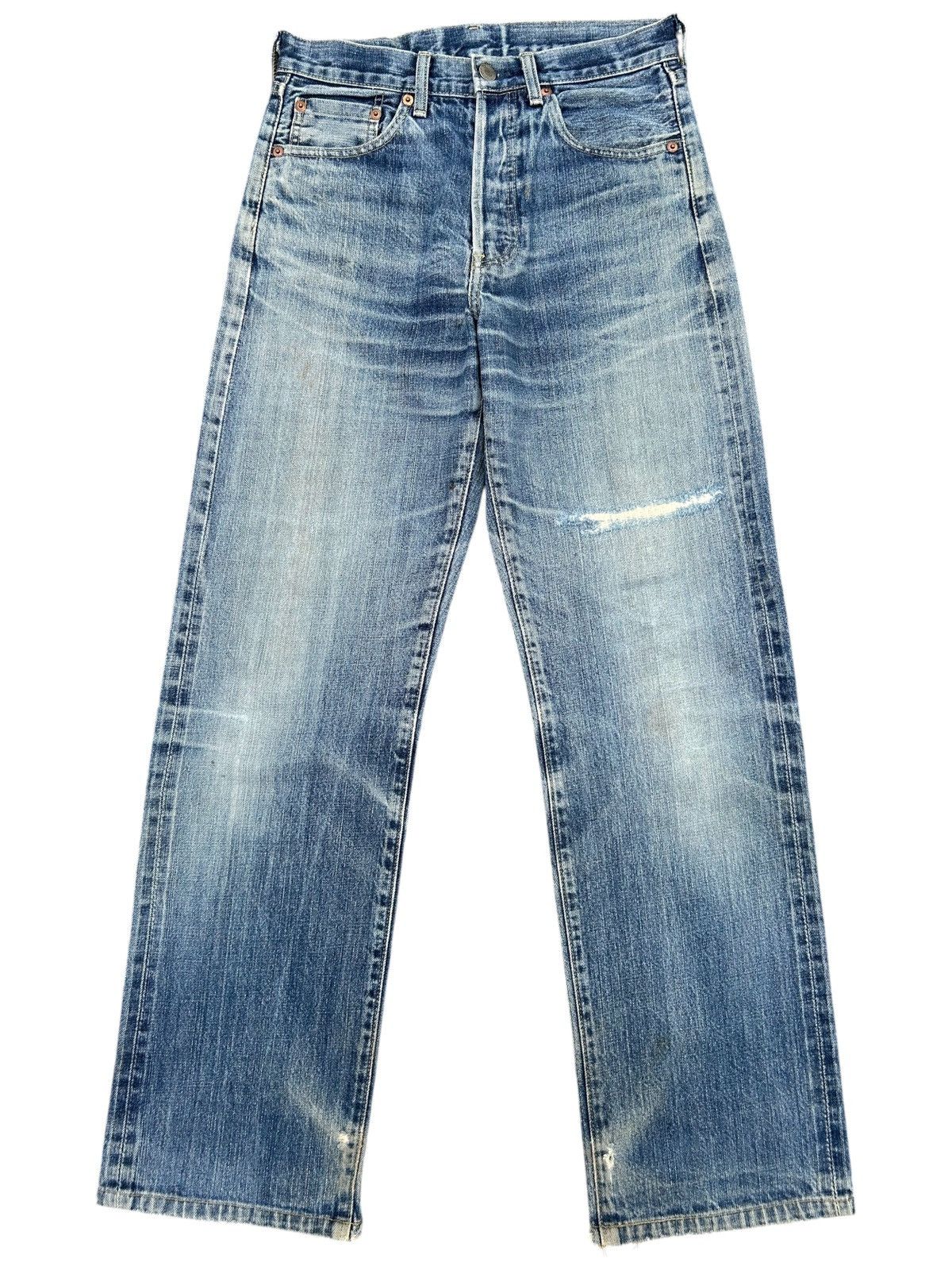 Kapital Vintage Levis Big E Selvedge Distressed Denim Jeans Size US 28 / EU 44 - 3 Thumbnail