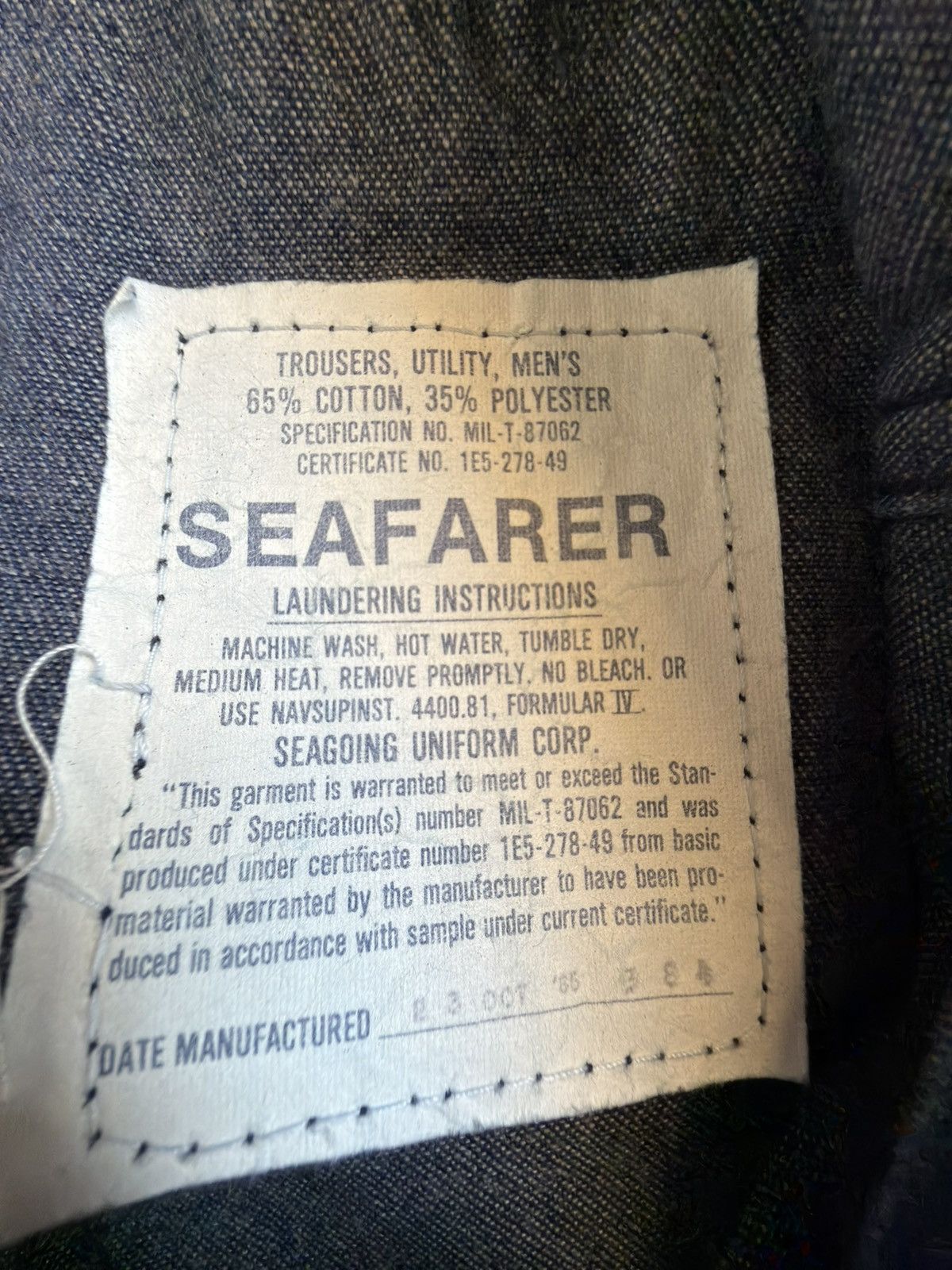 Other 1980s USN Seafarer Denim Pants - Size 38 Size US 38 / EU 54 - 9 Thumbnail