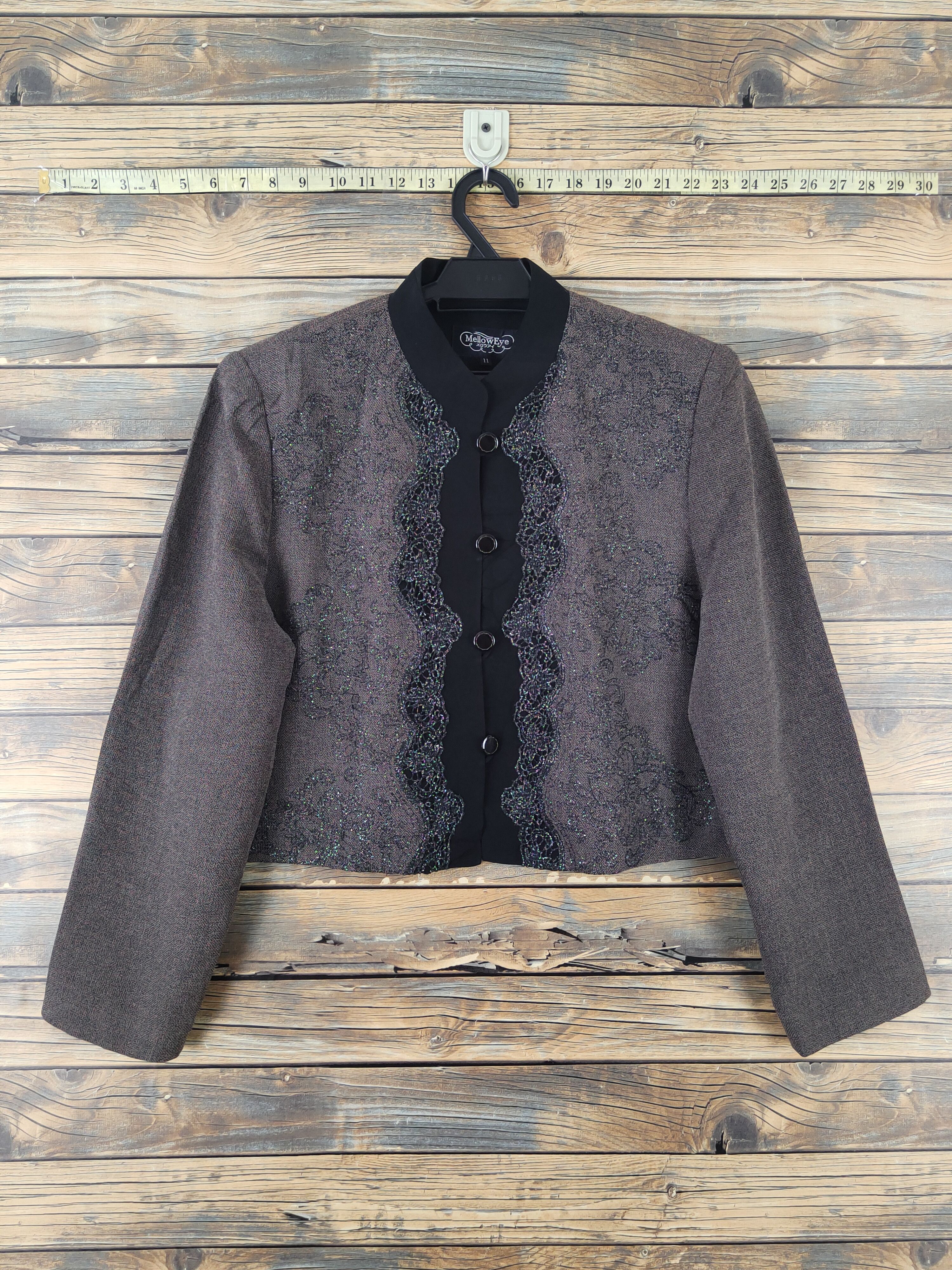 Japanese Brand × Vintage Vintage 💥 Mellow Eye Dark Brown Crop Top Blazers Size M / US 6-8 / IT 42-44 - 1 Thumbnail