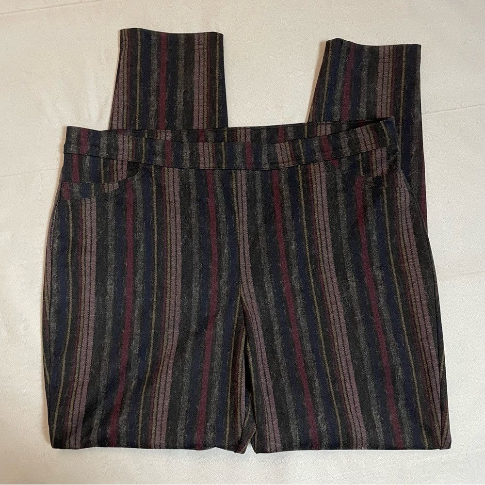 Other Tribal Pull On Stripe Purple Grey Pants Leggings Size XL Size 38" / US 16 / IT 52 - 5 Thumbnail