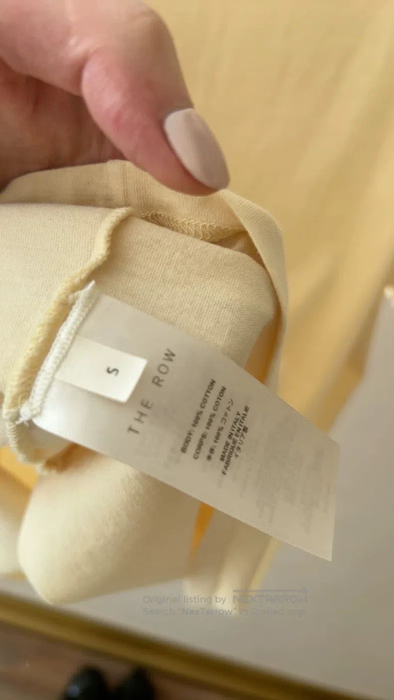 The Row The Row Light Yellow Basic Short Sleeve Top Size S / US 4 / IT 40 - 7 Thumbnail