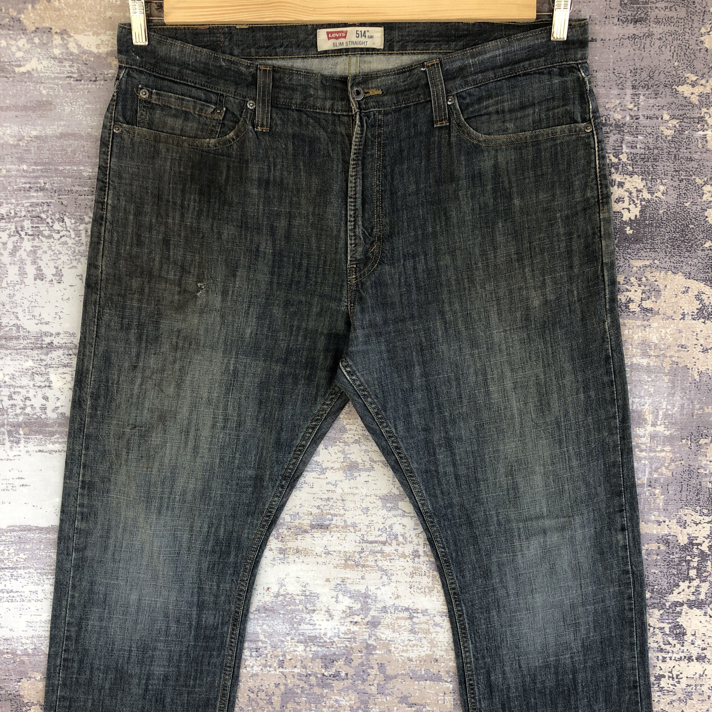 Levi's Vintage Y2K Levis 514 Dark Blue Jeans Levi's Tapered Denim Size US 40 / EU 56 - 3 Thumbnail