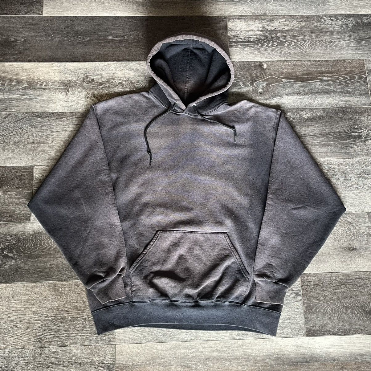 Vintage Vintage 2000s Jerzees Sunwashed Faded Black Blank Hoodie Y2K Size US XL / EU 56 / 4 - 1 Thumbnail