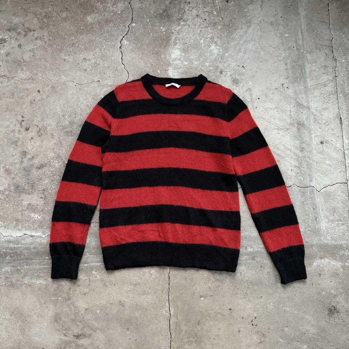 Japanese Brand Sissy Boy Mohair Striped Knit Kurt Cobain Sweater Red Size US L / EU 52-54 / 3 - 1 Thumbnail
