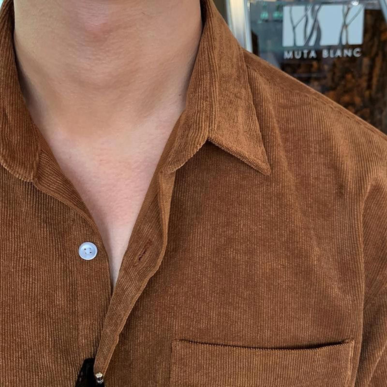 Other Brown Corduroy Long Sleeve Shirt Size US L / EU 52-54 / 3 - 2 Thumbnail