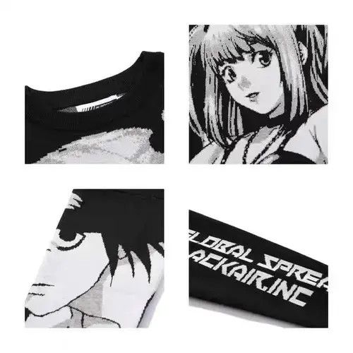 Cartoon Network × Japanese Brand New Anime Death Note Knitwear Jumper Sweatshirt Size US M / EU 48-50 / 2 - 3 Thumbnail