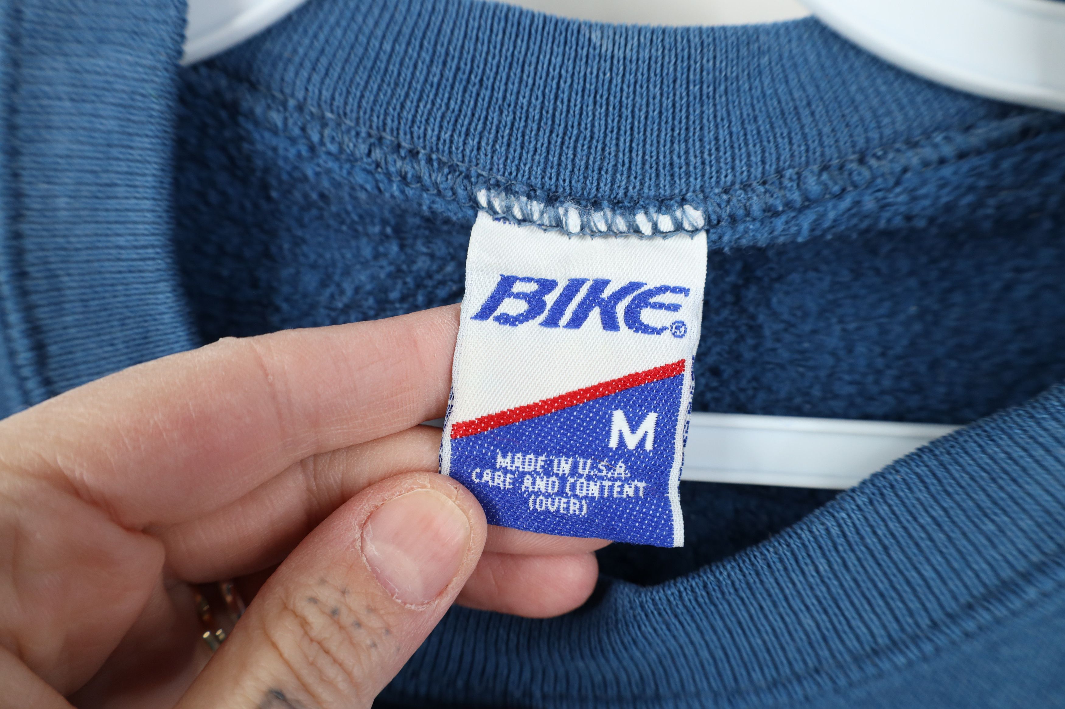 Vintage Vintage 90s Bike Blank Crewneck Sweatshirt Blue USA Size US M / EU 48-50 / 2 - 9 Thumbnail