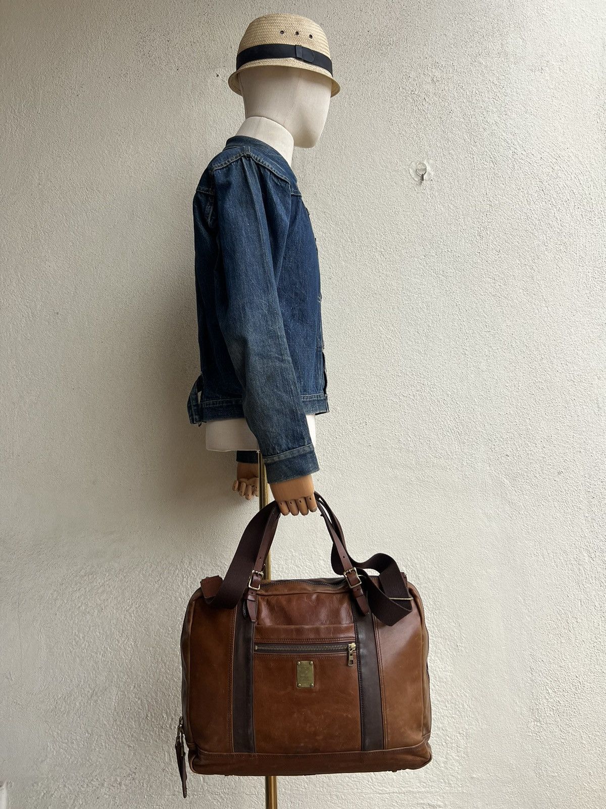 Leather × MasterPiece Masterpiece Japan Patina Leather 2 Way Bag Size ONE SIZE - 1 Thumbnail