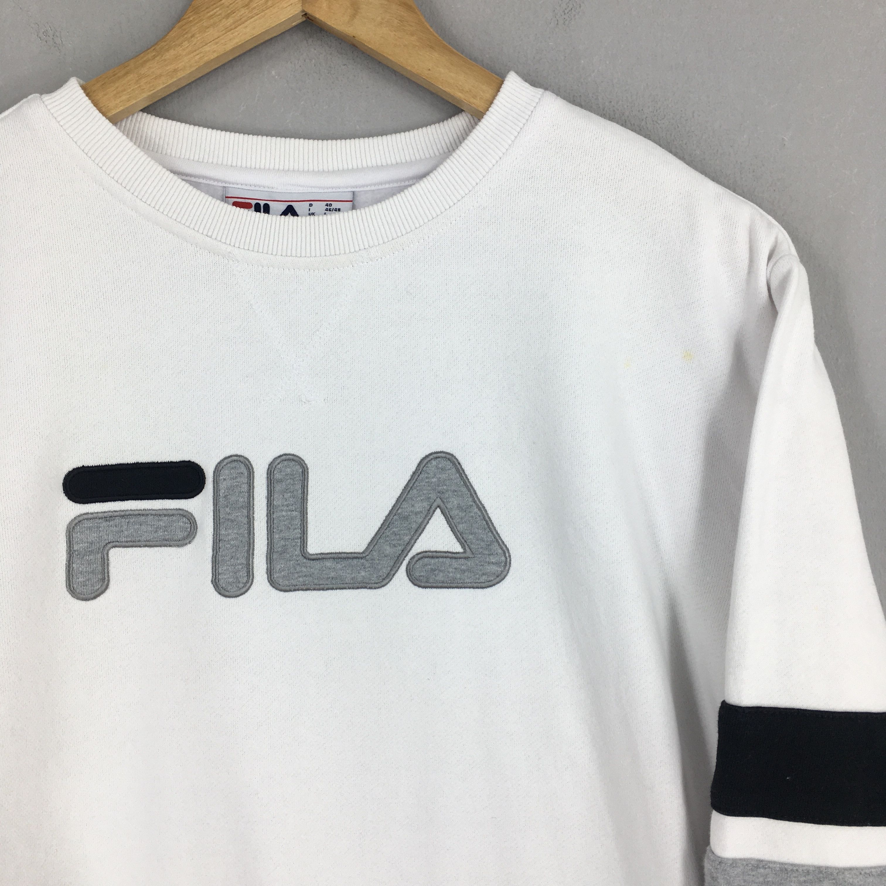 Fila × Vintage Vintage Fila Italia White Sweatshirt Medium Size US M / EU 48-50 / 2 - 2 Thumbnail