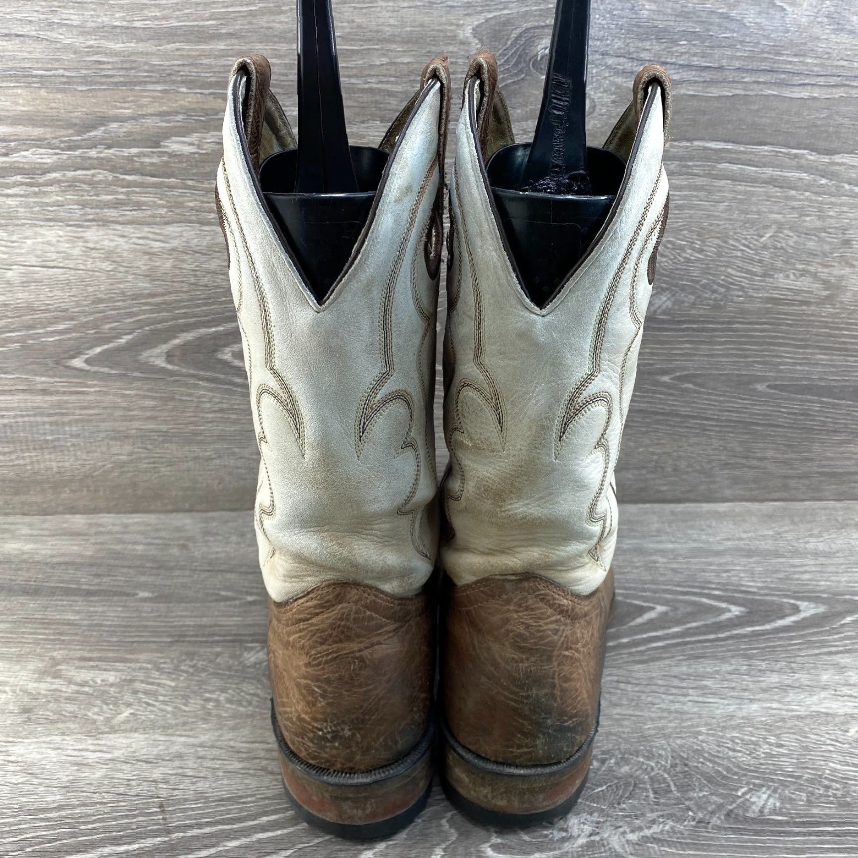 Roper Boulet 10 Brown Leather Ropers Round Toe Cowboy Western Boots Made in Canada Size US 10 / IT 40 - 7 Thumbnail