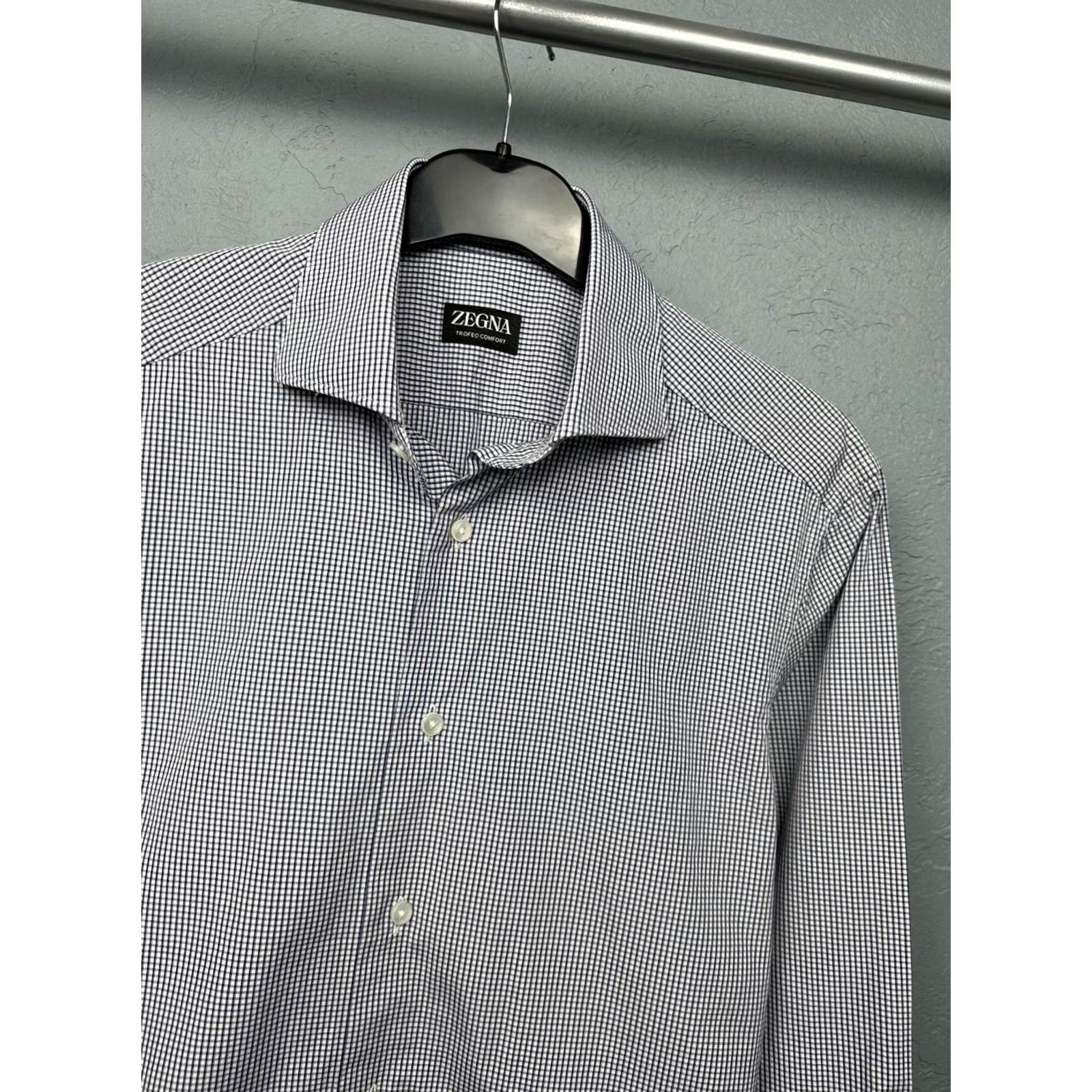 Ermenegildo Zegna Zegna Trofeo Comfort Mens Long Sleeve Shirt M Check Cotton Ermenegildo Zegna Shirt Mens Regular Color Multicolor Size US M / EU 48-50 / 2 - 2 Thumbnail