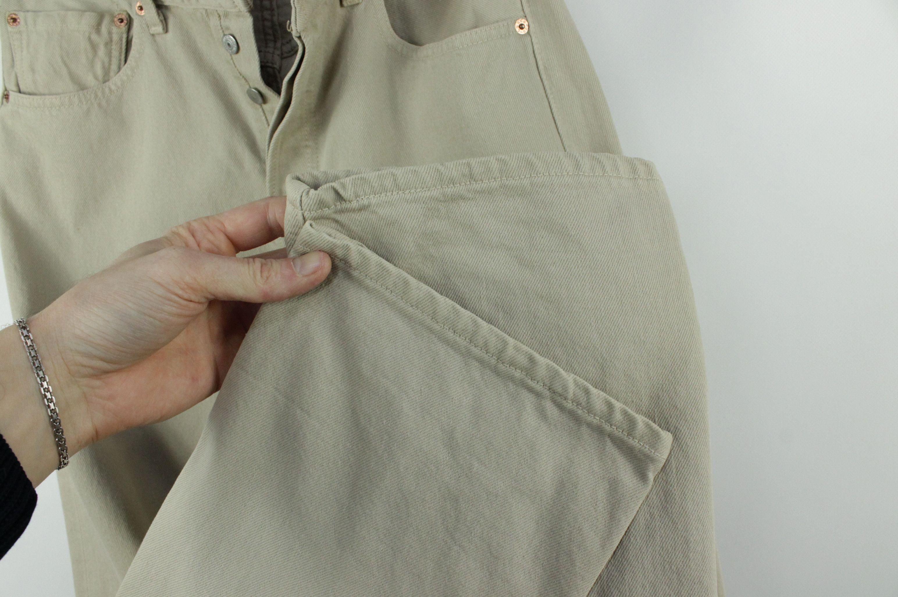 Levi's Vintage Levi's 501 Beige Denim Made In USA Men's Jeans Size US 33 - 5 Thumbnail