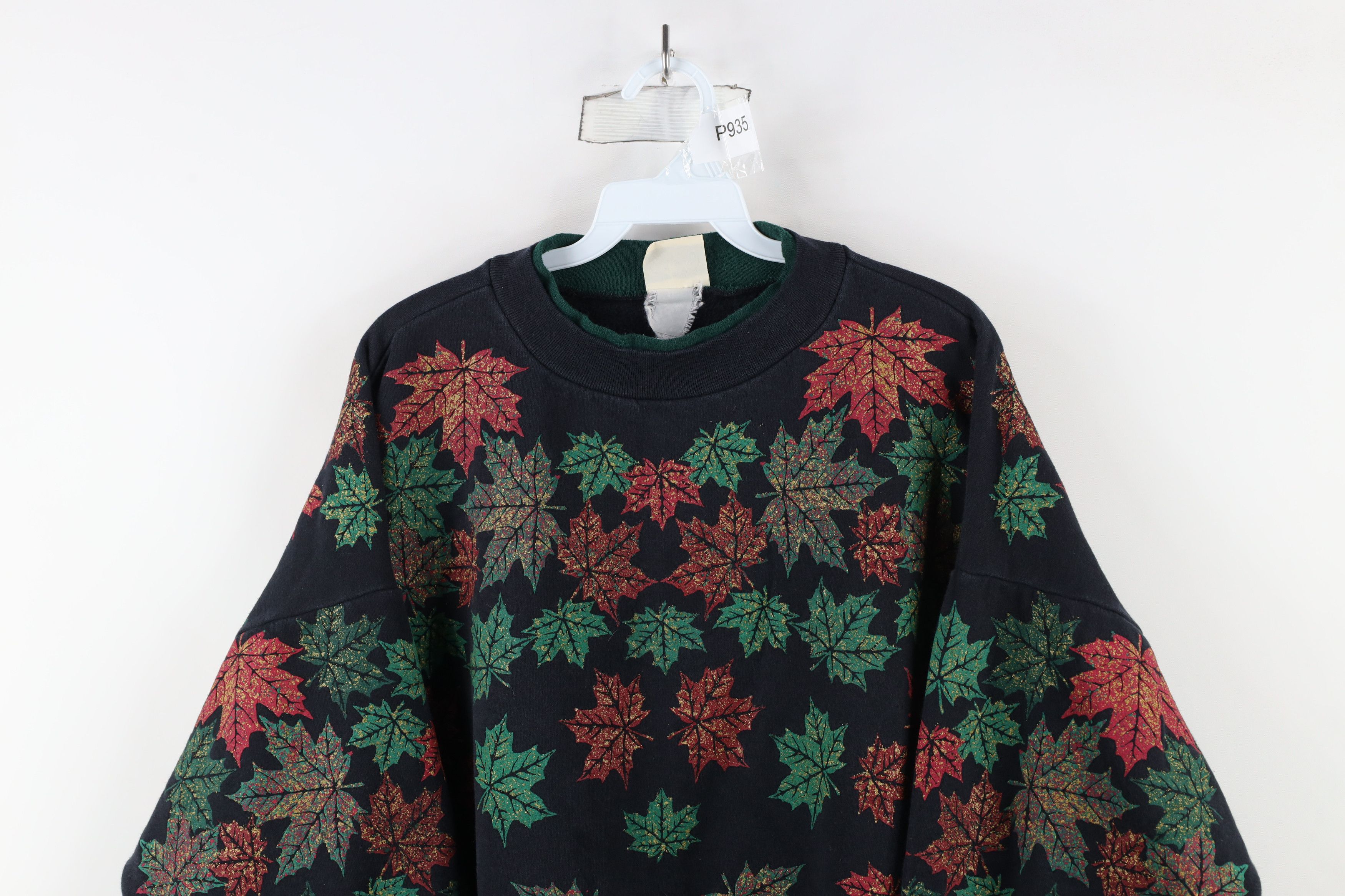 Vintage Vintage 90s Streetwear Fall Leaf All Over Print Sweatshirt Size XXL / US 16-18 / IT 52-54 - 2 Thumbnail