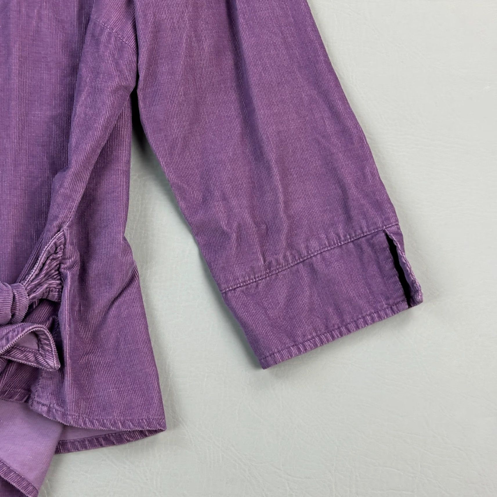 J. Jill J Jill Wrap Jacket Women's 12 Purple Corduroy Tie Front 3/4 Sleeve Casual Jacket Size XL / US 12-14 / IT 48-50 - 2 Thumbnail