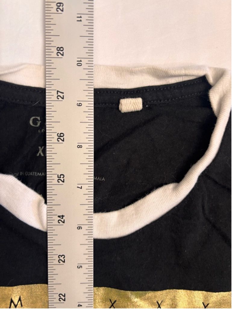 Guess Men's Guess T-shirt XL Black White Short Sleeve Size US XL / EU 56 / 4 - 5 Thumbnail