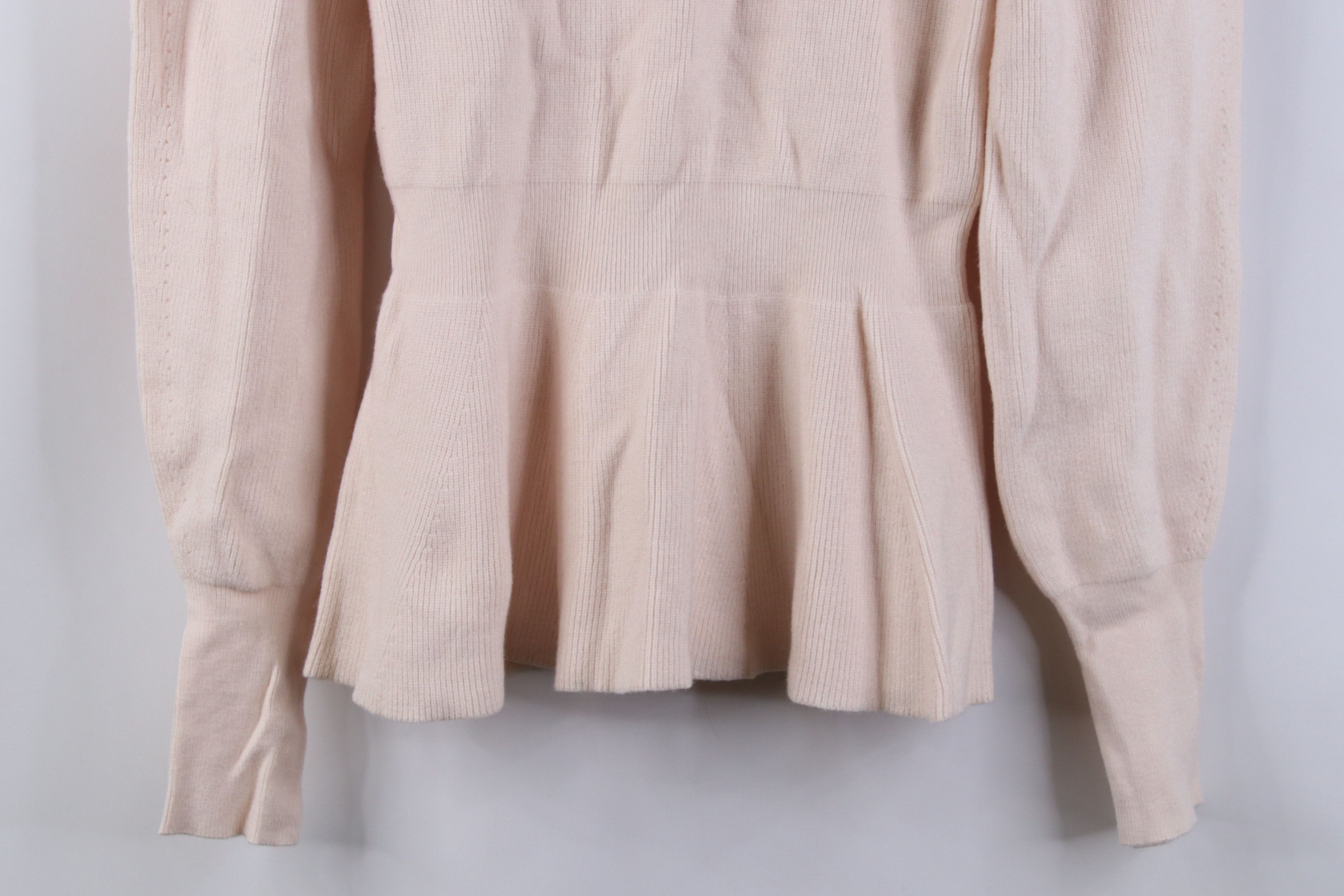 Express New Express Sleeve Ribbed Knit Ruffled Sweater Light Pink Size S / US 4 / IT 40 - 3 Thumbnail