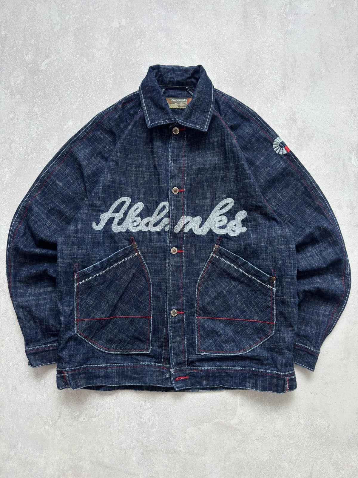 Akademiks × Vintage Vintage Akademiks Denim Hip Hop Jacket Kanye West Style Rare Size US L / EU 52-54 / 3 - 4 Thumbnail
