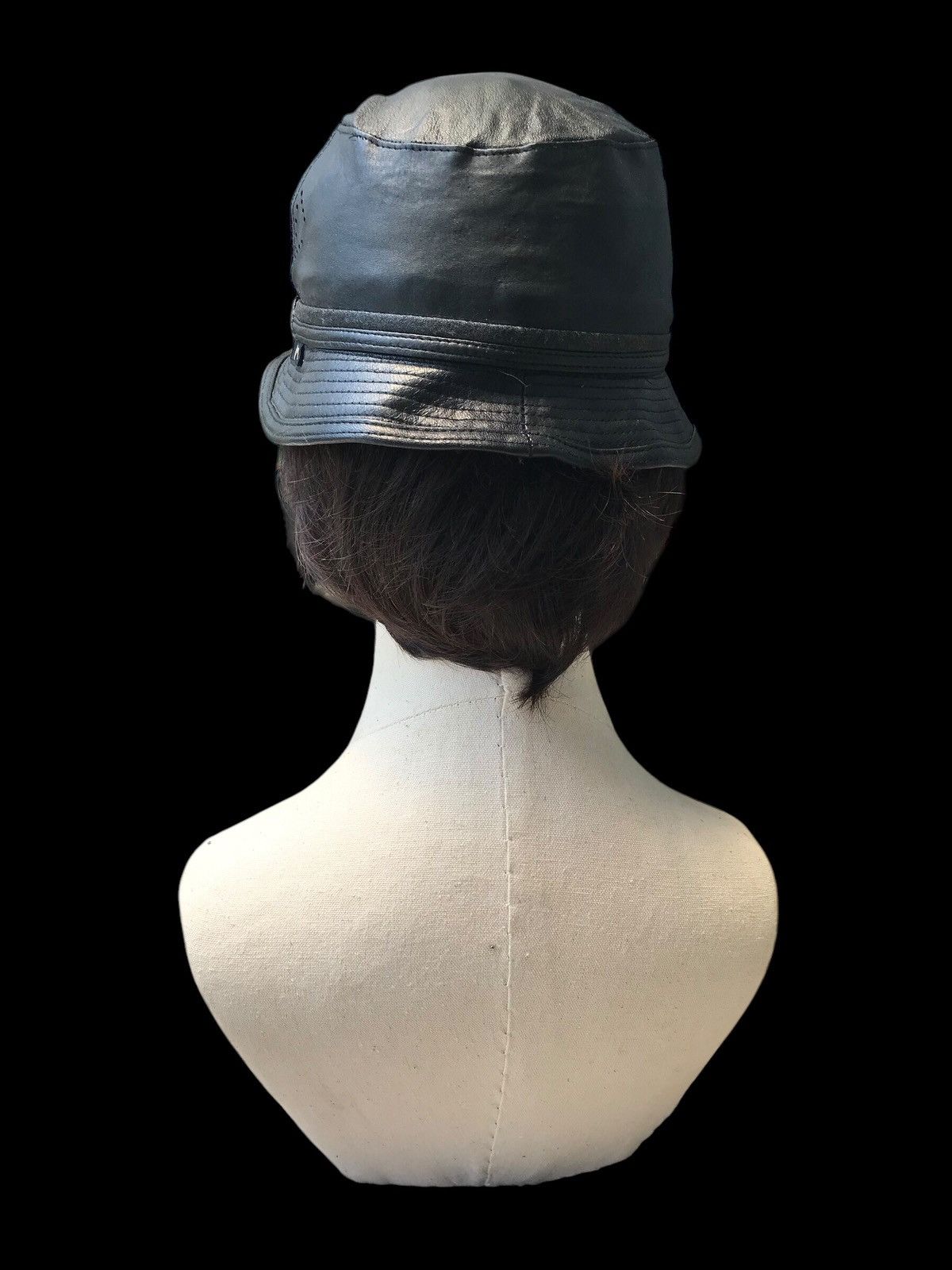Japanese Brand × Vintage VINTAGE LEATHER BUCKET HAT BY MATSUI 🇯🇵 Size ONE SIZE - 3 Thumbnail