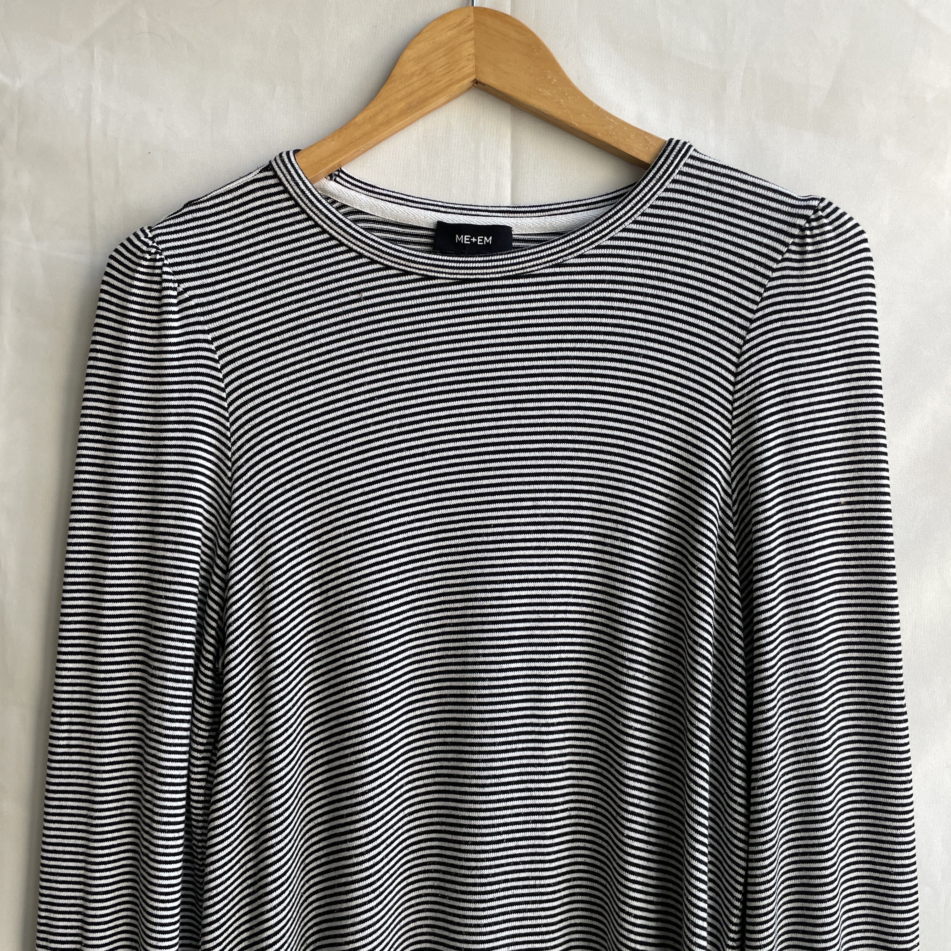 ME+EM Me+Em Striped Ruffles Sleeve Womens Top T-Shirt Size L / US 10 / IT 46 - 3 Thumbnail