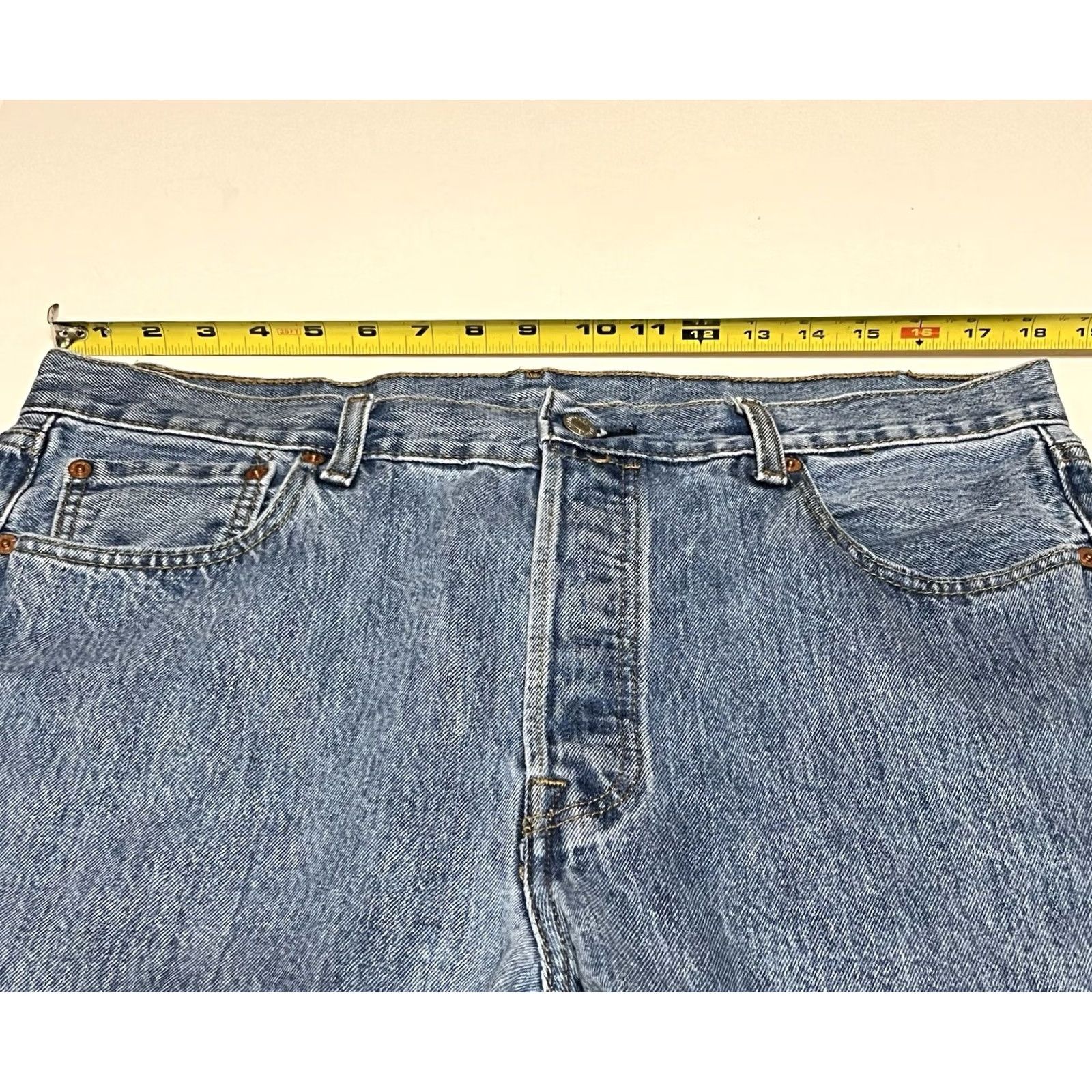 Levi's Levi's 501 Jeans Mens Regular Straight Denim Button Fly 36x29 Blue Cotton 501 Series Pockets Vintage NoMen Size US 36 / EU 52 - 3 Thumbnail