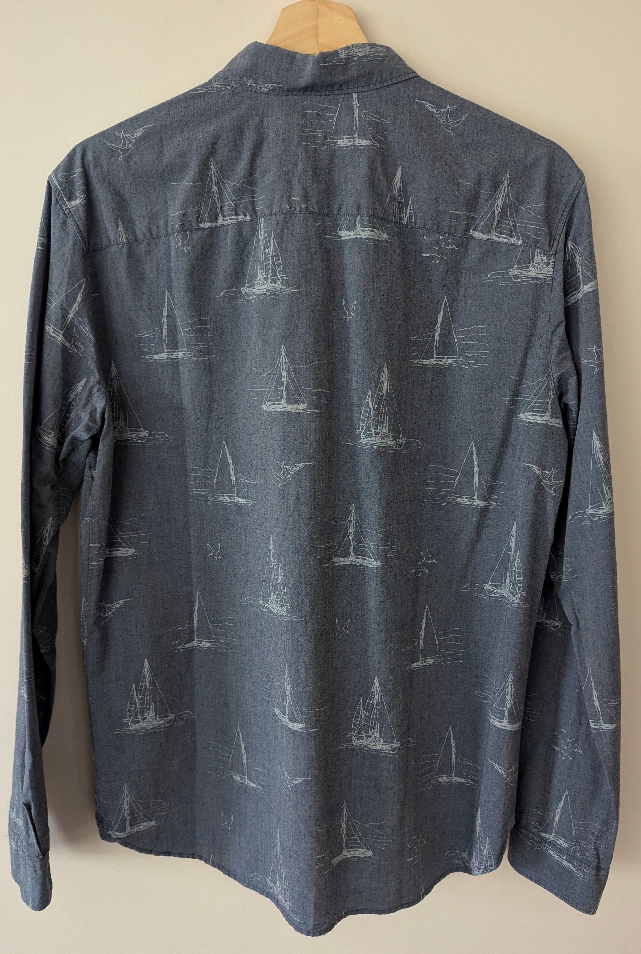 A.P.C. A.P.C. SAILBOAT BLUE LONG SLEEVE SHIRT - LIKE NEW - APC Size US S / EU 44-46 / 1 - 4 Thumbnail