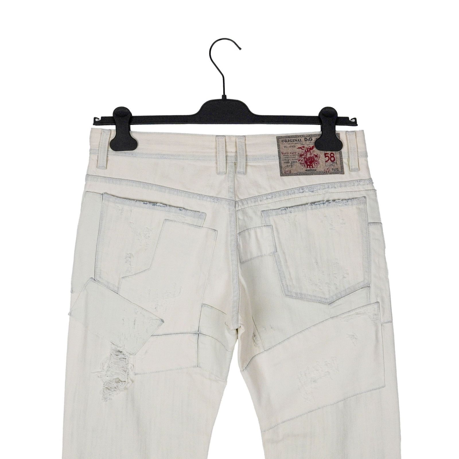 Dolce & Gabbana Dolce Gabbana White Distressed Patchwork Denim Pants Jeans Size US 31 - 4 Thumbnail