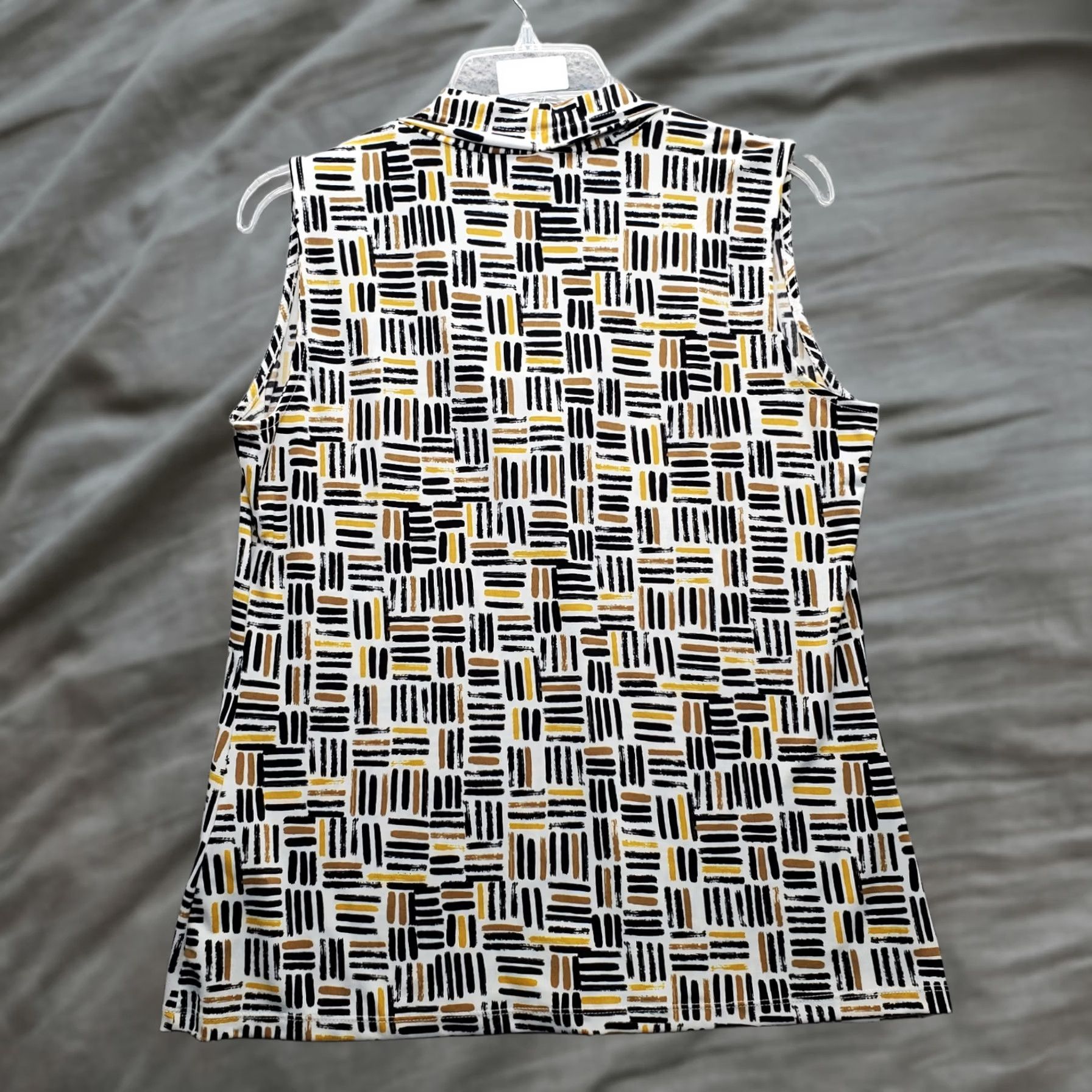 Calvin Klein Calvin Klein Blouse Womens M Geometric Stretch V-Neck Pullover Shirt Shirt Womens M Geometric Multicolor Blouse Size M / US 6-8 / IT 42-44 - 1 Thumbnail