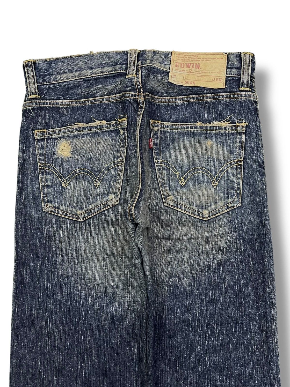 Edwin Vintage 00s Edwin 504R - Faded Mud Wash, Distressed Denim Size US 31 - 5 Thumbnail