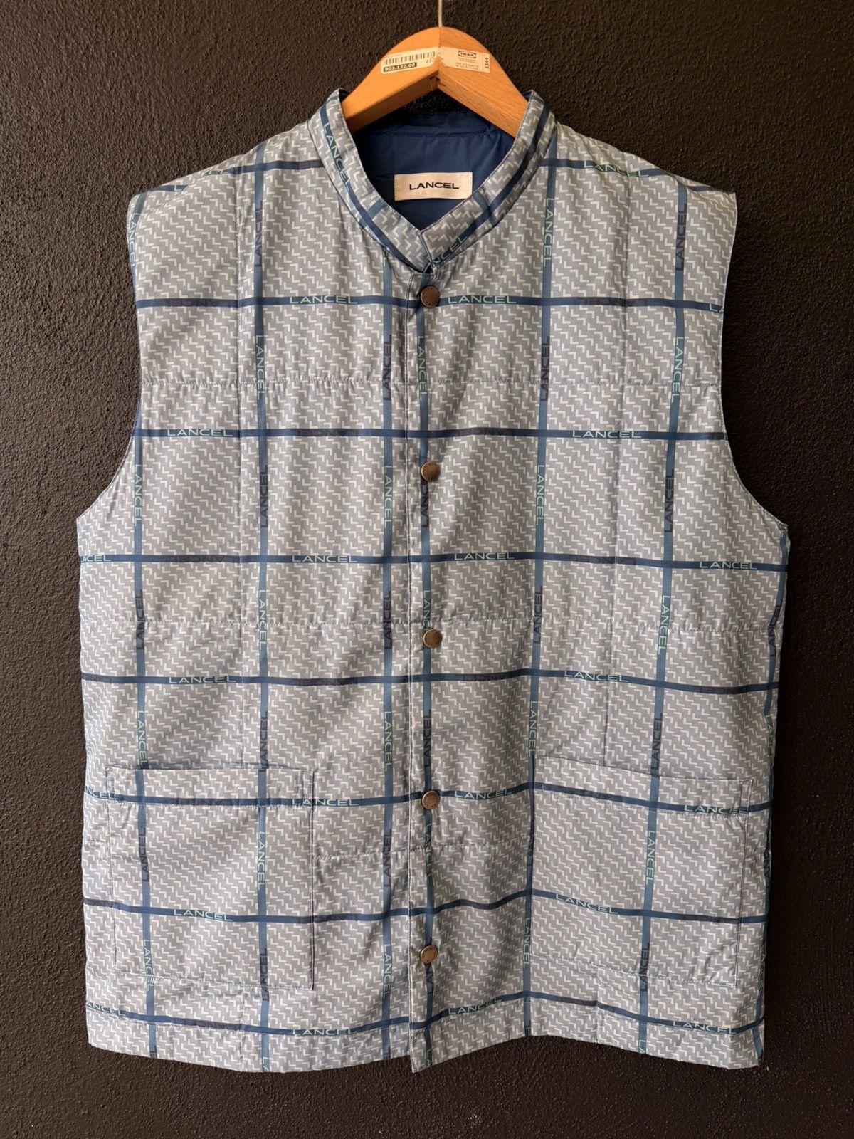 Lancel Rare LANCEL Vintage Down-Filled Logo Plaid Quilted Vest Size US L / EU 52-54 / 3 - 1 Thumbnail