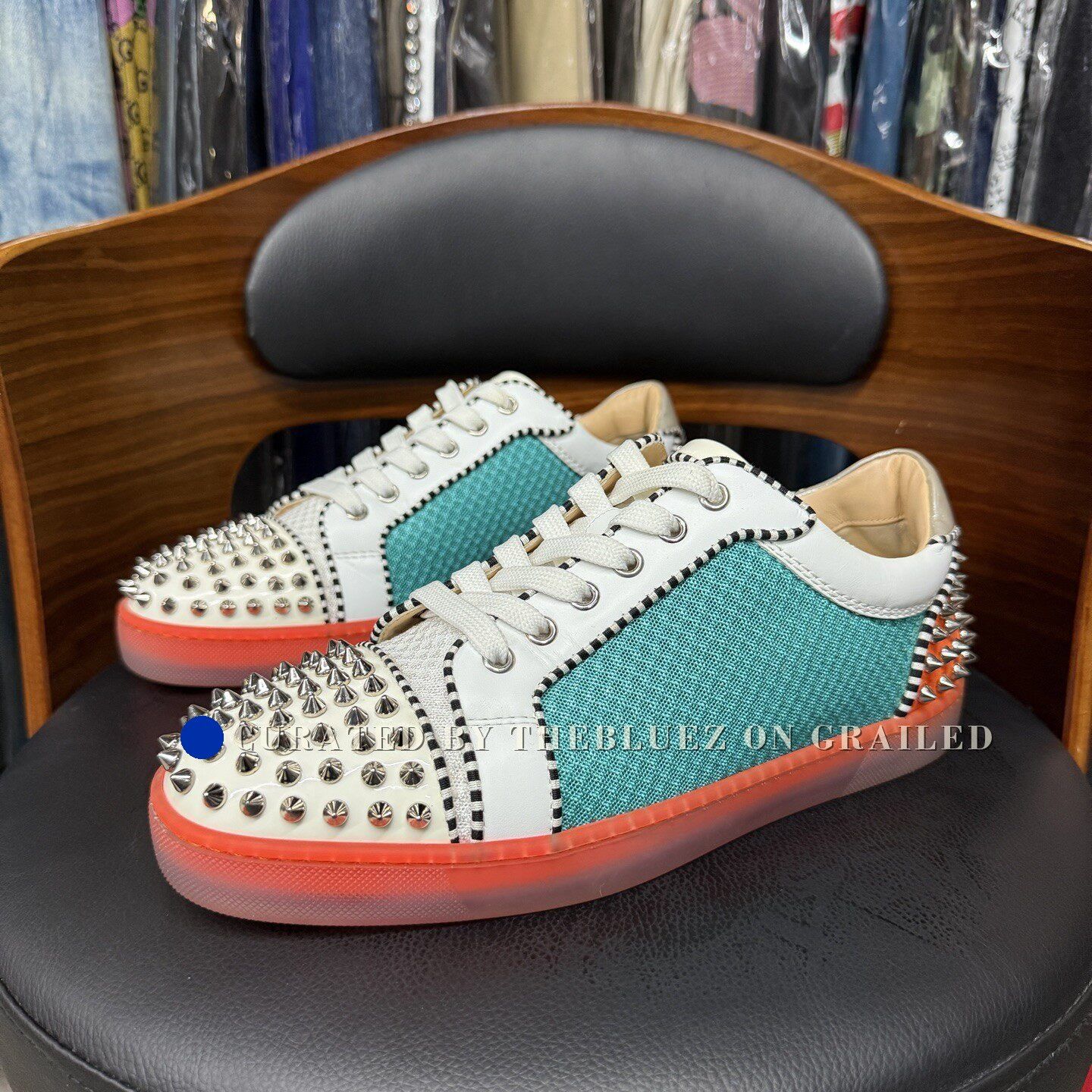 Christian Louboutin Christian Louboutin Colorblock Studded Sneakers Size US 7.5 / EU 40-41 - 1 Thumbnail