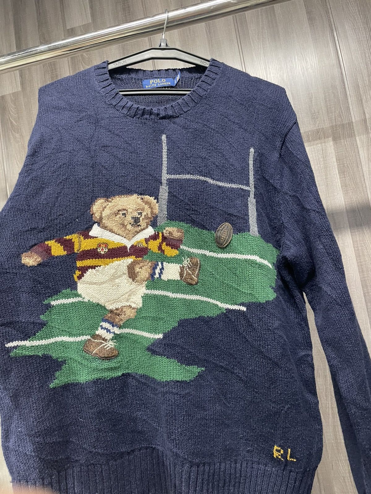 Polo Ralph Lauren × Vintage Polo Ralph Lauren Polo Bear Sweater Rugby bear Size US L / EU 52-54 / 3 - 9 Thumbnail