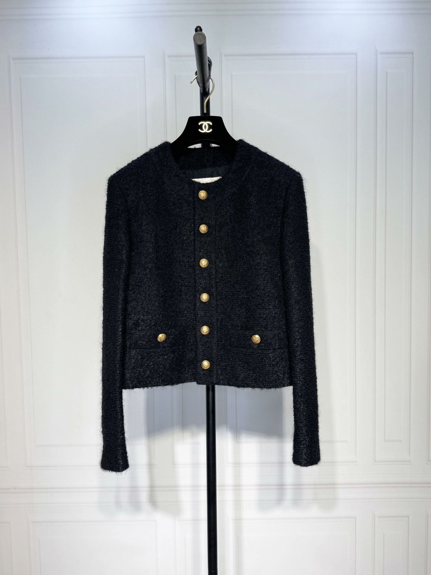 Celine Celine Black Gold Button Coat FR38 Size S / US 4 / IT 40 - 1 Thumbnail