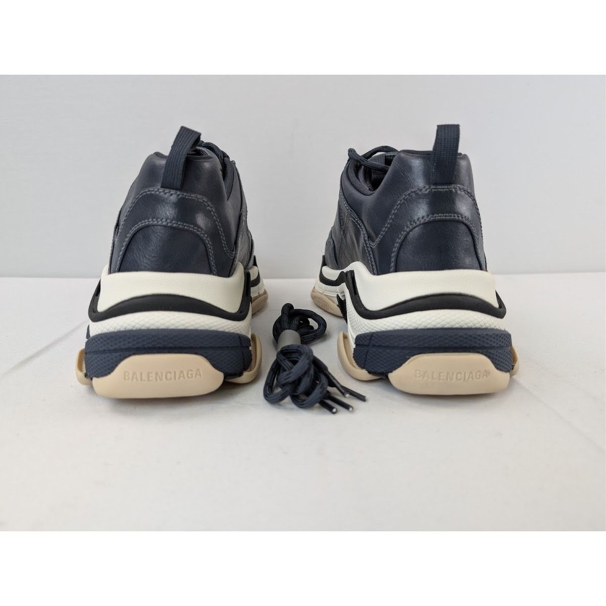 Balenciaga o1rshd1 Triple S Logo Type Sneakers in Blue/Sand Size US 13 / EU 46 - 11 Thumbnail