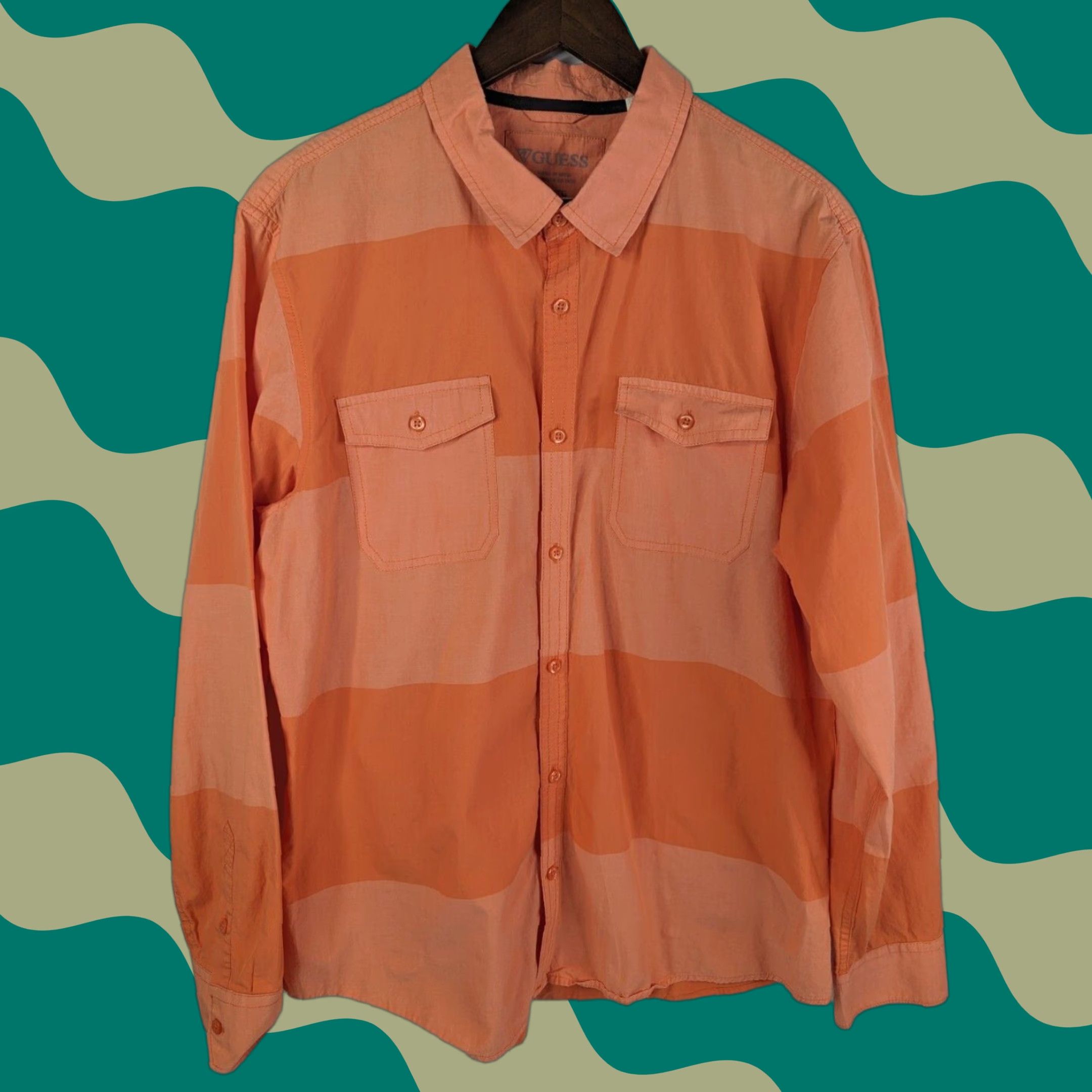 Guess Guess Men's Long Sleeve Orange Slim Fit Striped Button-Up Shirt XL User: Guess Men's Long Sleeve Orange Slim Fit Striped Button-Up Shirt XL Size US XL / EU 56 / 4 - 1 Thumbnail