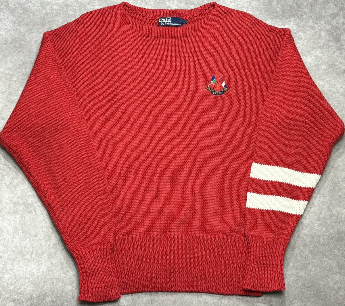 Ralph Lauren 90’s Vintage Polo Ralph Lauren Cotton Knit Sweater Size US L / EU 52-54 / 3 - 1 Thumbnail
