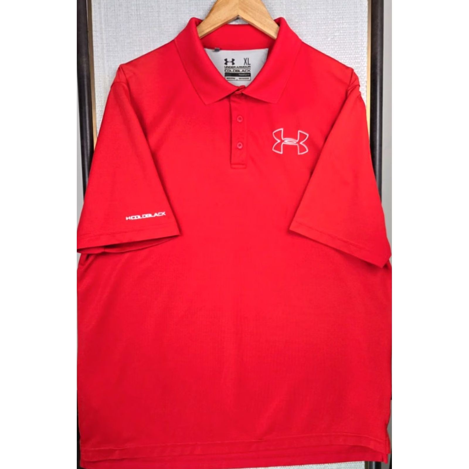 Under Armour UNDER ARMOUR COLDBLACK Polo Shirt Performance Red Golf Wicking Mens Size XL Size US XL / EU 56 / 4 - 3 Thumbnail